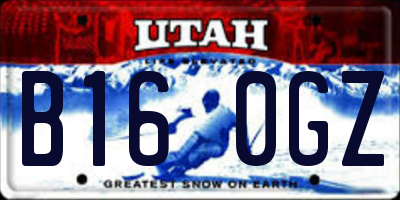 UT license plate B160GZ