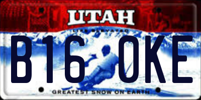 UT license plate B160KE
