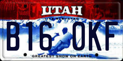 UT license plate B160KF