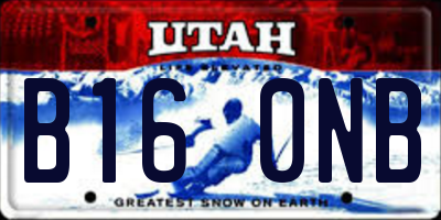 UT license plate B160NB