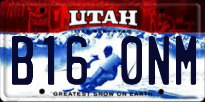 UT license plate B160NM