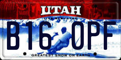 UT license plate B160PF