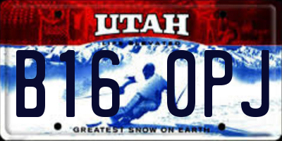 UT license plate B160PJ