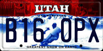 UT license plate B160PX