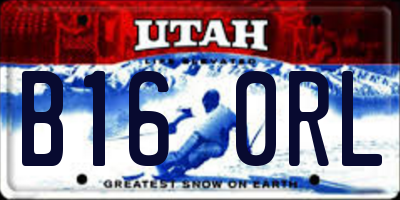 UT license plate B160RL