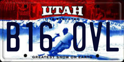 UT license plate B160VL