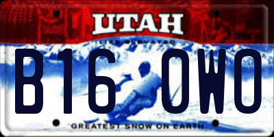 UT license plate B160WO