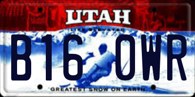 UT license plate B160WR