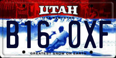 UT license plate B160XF