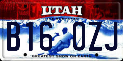 UT license plate B160ZJ