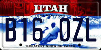 UT license plate B160ZL