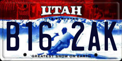 UT license plate B162AK