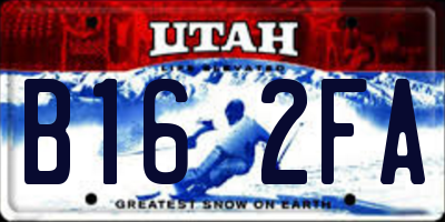 UT license plate B162FA
