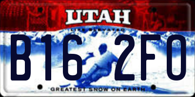 UT license plate B162FO