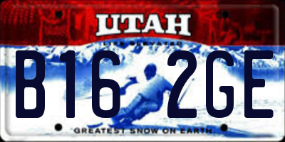 UT license plate B162GE