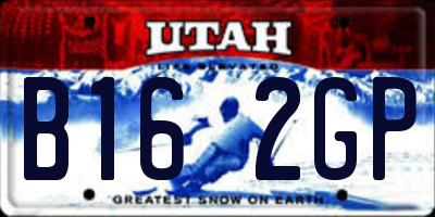 UT license plate B162GP