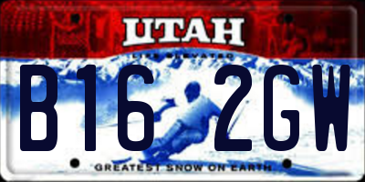 UT license plate B162GW