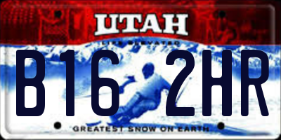 UT license plate B162HR