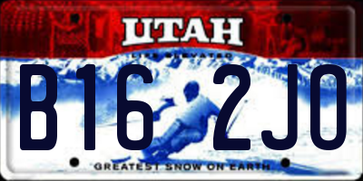 UT license plate B162JO