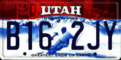 UT license plate B162JY