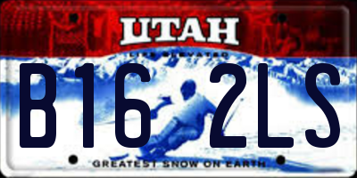 UT license plate B162LS