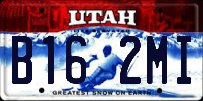 UT license plate B162MI