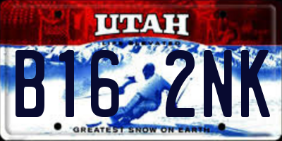 UT license plate B162NK