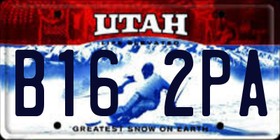 UT license plate B162PA