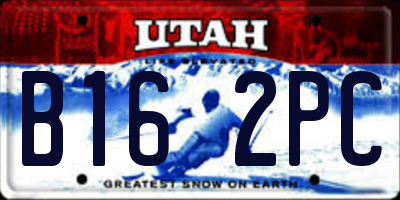 UT license plate B162PC