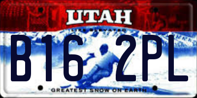 UT license plate B162PL