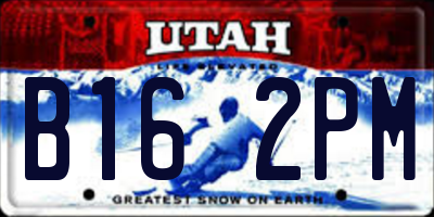 UT license plate B162PM