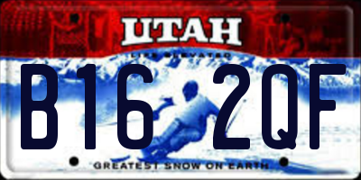 UT license plate B162QF