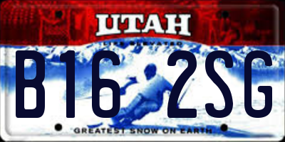 UT license plate B162SG