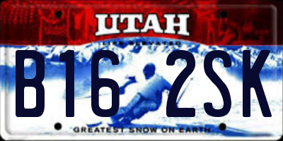 UT license plate B162SK