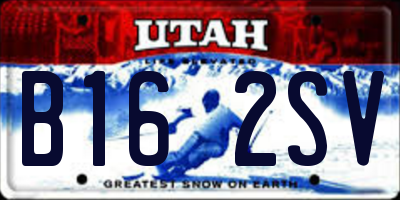 UT license plate B162SV