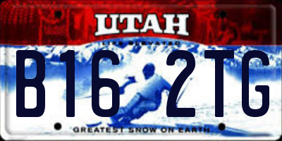 UT license plate B162TG