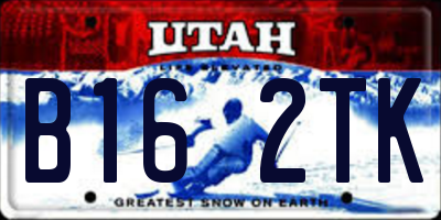 UT license plate B162TK