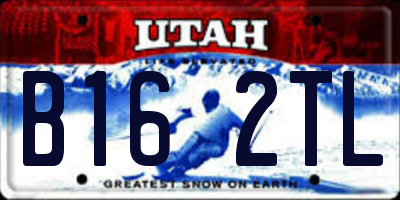 UT license plate B162TL