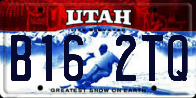 UT license plate B162TQ