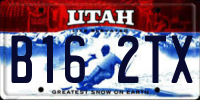 UT license plate B162TX