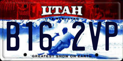 UT license plate B162VP