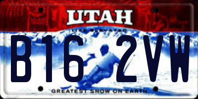 UT license plate B162VW