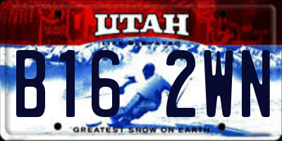 UT license plate B162WN