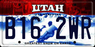 UT license plate B162WR