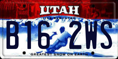UT license plate B162WS