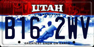 UT license plate B162WV
