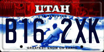 UT license plate B162XK
