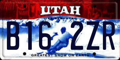 UT license plate B162ZR