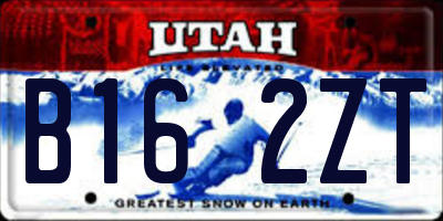 UT license plate B162ZT