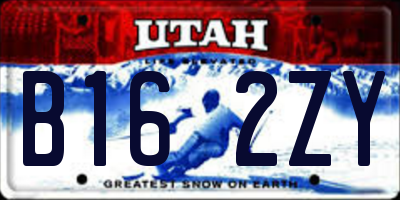 UT license plate B162ZY